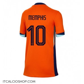 Olanda Memphis Depay #10 Prima Maglia Femmina Europei 2024 Manica Corta